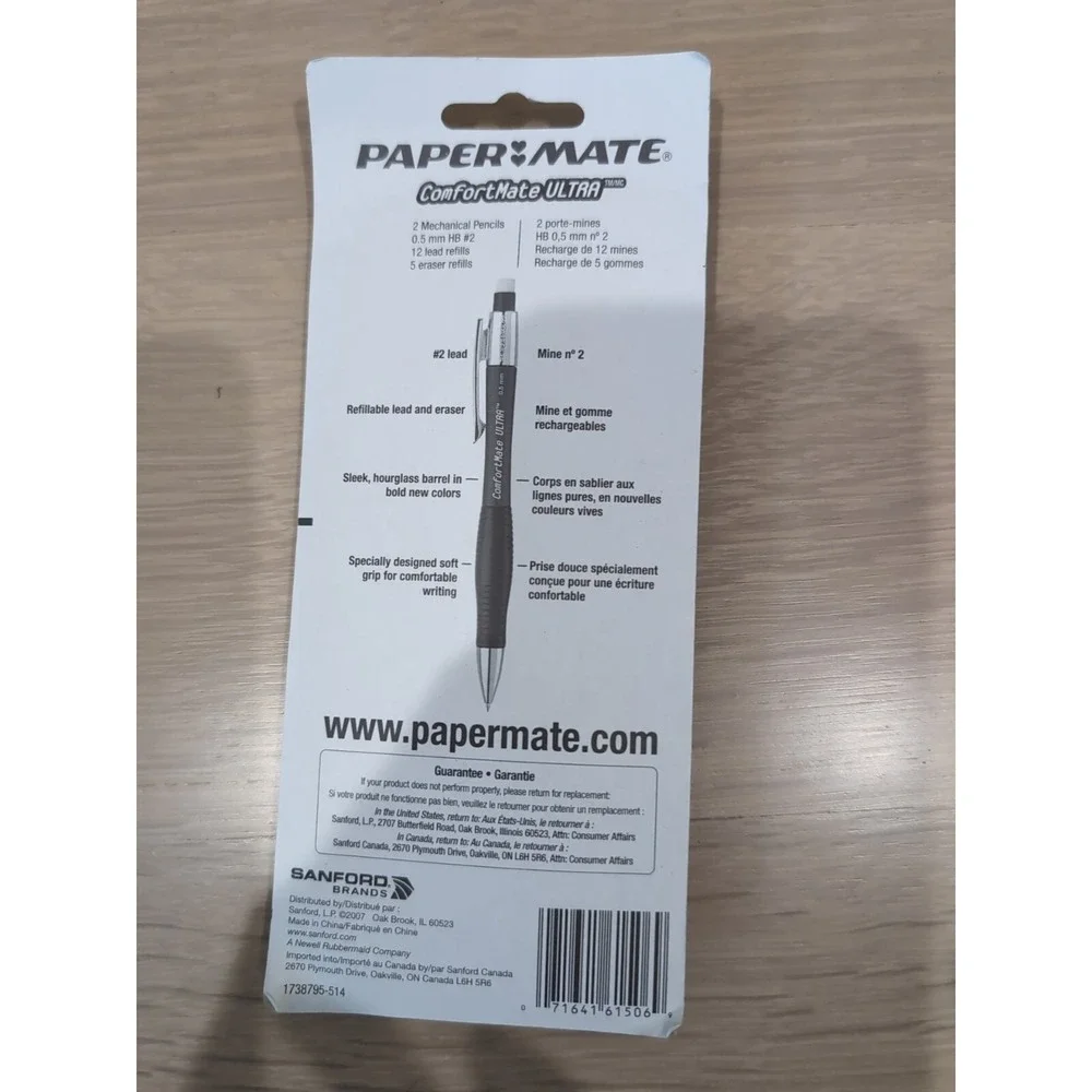 3 Paper Mate Comfortmate Ultra Mechanical 0.5 0.7mm Lead Rubber Grip Pencils Lot